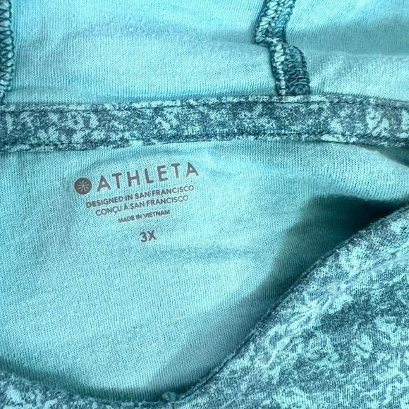 Athleta Sundance Alliance Womens 3X Blue Green Long Sleeved Hooded Pullover - Picture 6 of 11